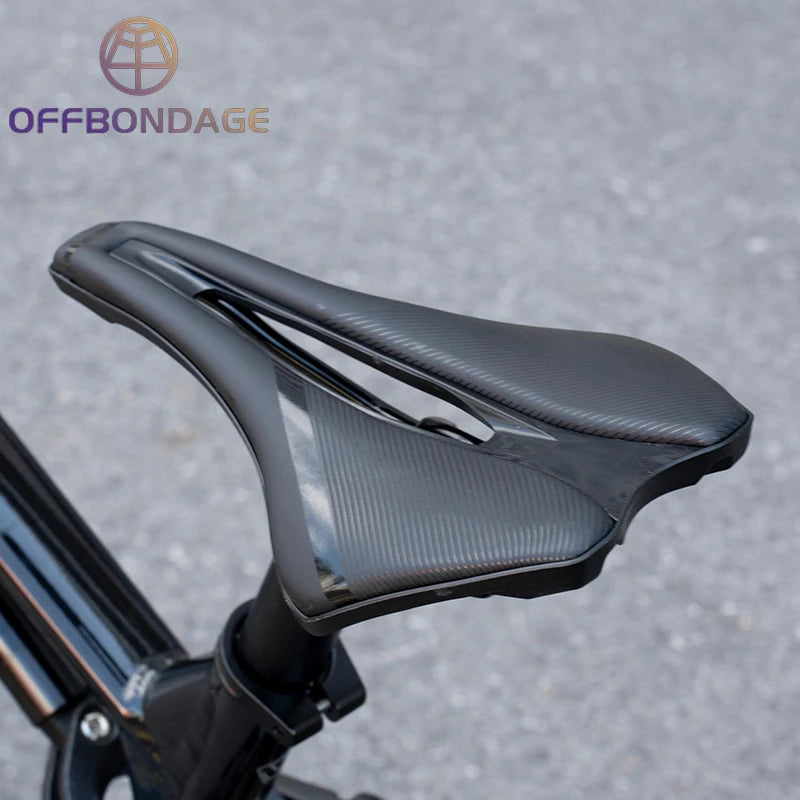 OFFBONDAGE Cycling Saddle MTB Hollow Breathable Shockproof Non-Slip PU Seat Pad