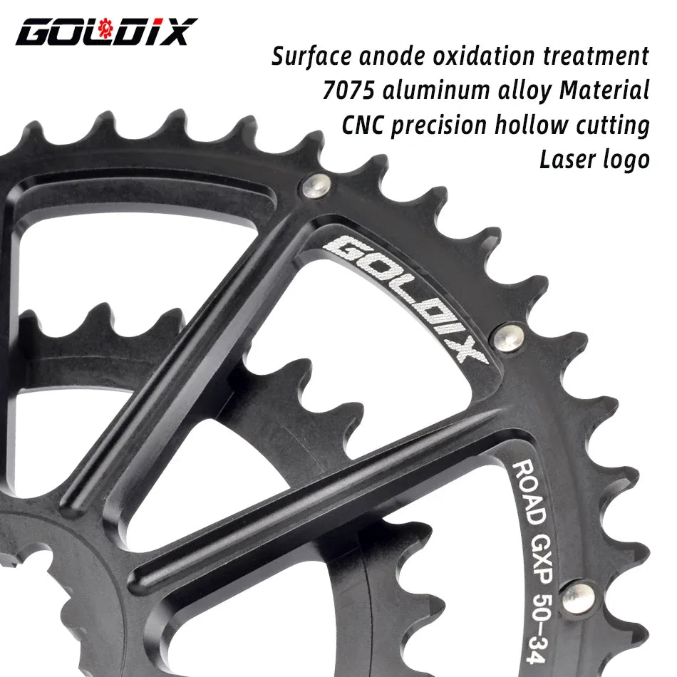 GOLDIX 3-Bolt Double Chainring Hollow Alloy for SRAM 22 Speed Road Crankset