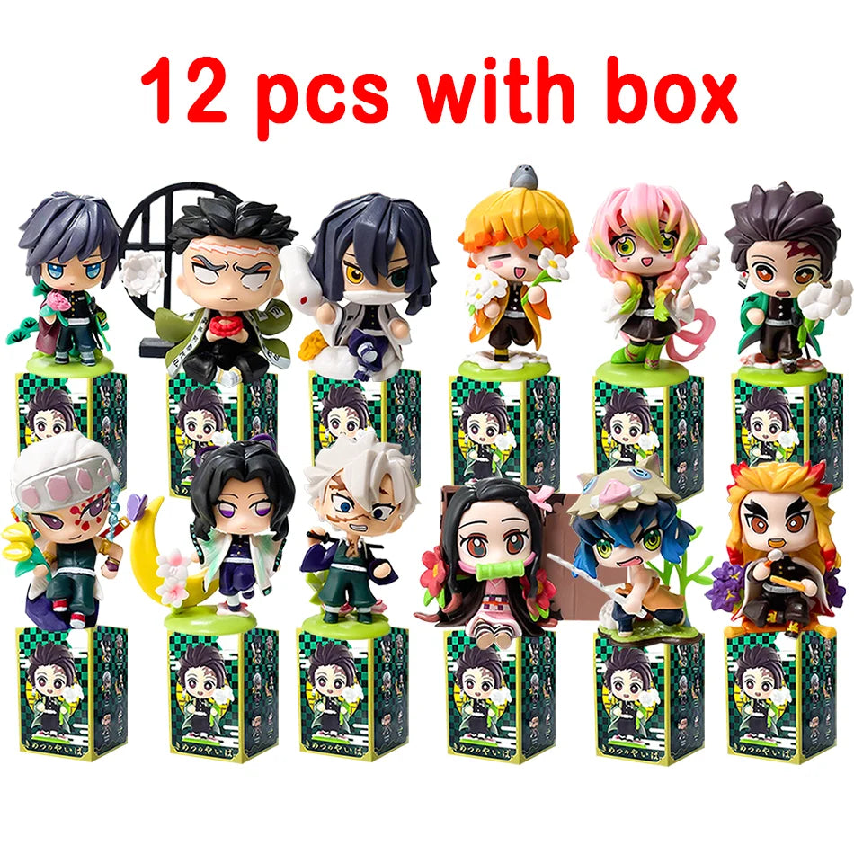 Demon Slayer Blind Box Figure Tanjiro Nezuko Anime PVC Collectible Toy