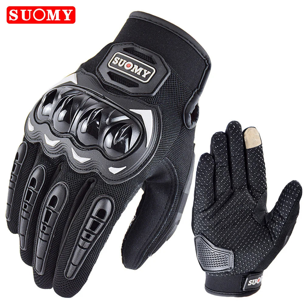 Suomy Summer Full Finger Motorcycle Gloves Breathable Touch Screen Wear-Resistant