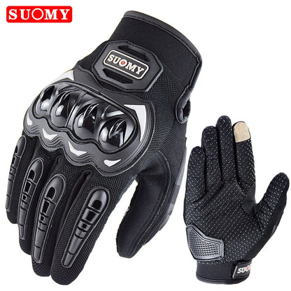 Suomy Summer Full Finger Motorcycle Gloves Breathable Touch Screen Wear-Resistant