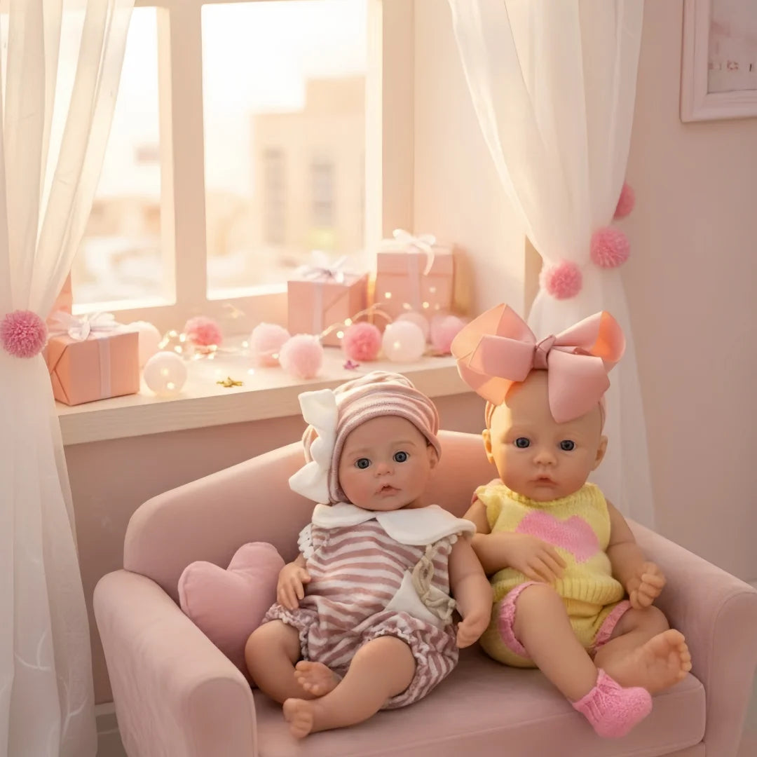 25cm Meadow Silicone Reborn Girl Doll Open Mouth Washable Painted 2 Outfits