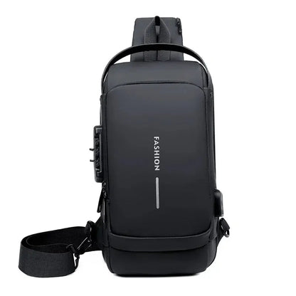 Men Crossbody Bag Anti-theft Leather Shoulder Sling Travel Chest Bag