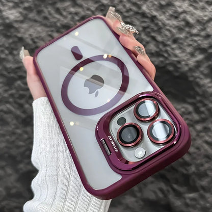 Clear Shockproof Ring Stand Case for iPhone 11-16 Pro Max Lens Protection