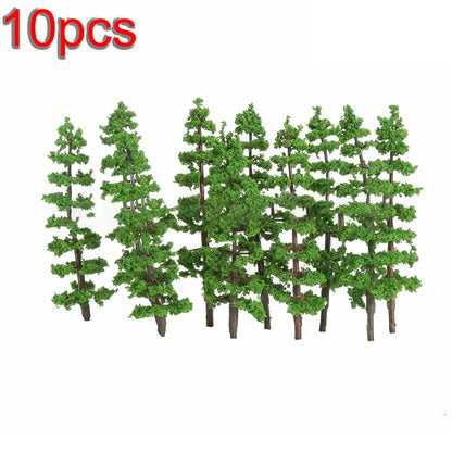 10 Model Trees Pine Scenery for Train Railway Layout Wargame Diorama