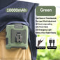 20000mAh Outdoor Portable Waist Fan Hanging Neck Fan Strong Wind with Power Bank LED Lighting for Sports Courier Outdoor Working-EXPROTAS