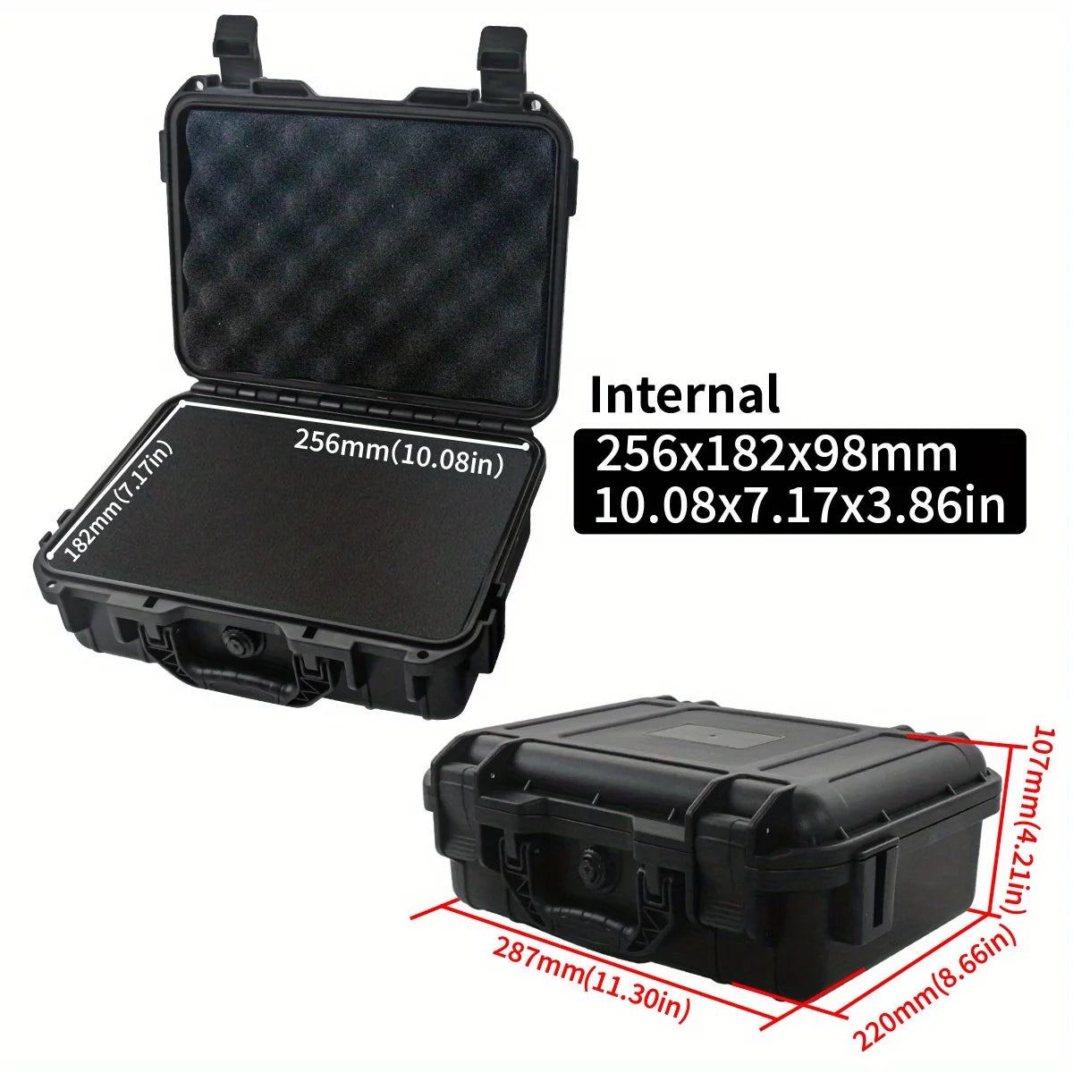 1pc Waterproof Hard Carry Case Bag Tool Case With Pre-cut Sponge Storage Box Safety Protector Organizer Hardware Toolbox-EXPROTAS