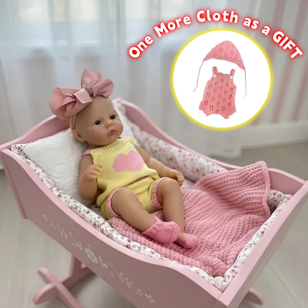 25cm Meadow Silicone Reborn Girl Doll Open Mouth Washable Painted 2 Outfits