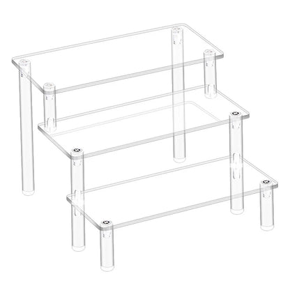 Acrylic Display Stand 1-4 Tier Transparent Shelf for Cupcake Perfume Doll