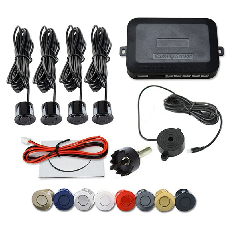 Car Parking Sensor 12V Ultrasonic 4 Sensors Buzzer Reverse Alert System