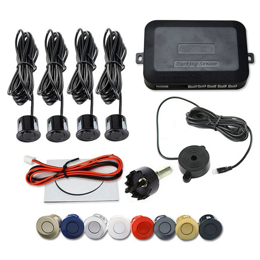 Car Parking Sensor 12V Ultrasonic 4 Sensors Buzzer Reverse Alert System