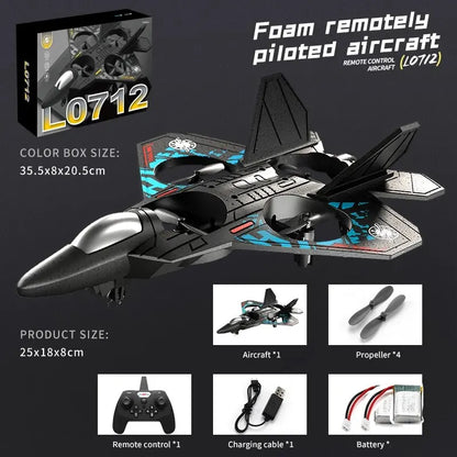L0712 RC Plane 2.4G Remote Control Aircraft Gravity Sensing Helicopter Glider with Light EPP Foam Fighters for Boys Children-EXPROTAS