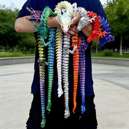 60 88CM 3D Printed Gem Dragon Crystal Fidget Toy Rotatable Articulated Dragon Gift for ADHD Perfect for Holiday Birthdays Gift