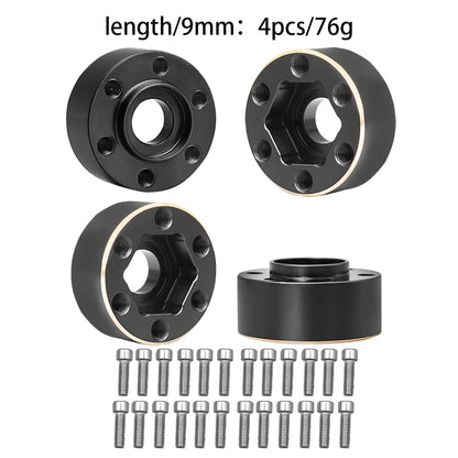 12mm Brass Wheel Weights | Hex Hub Adapter for 1/10 RC SCX10 TRX4 1.9" Rims