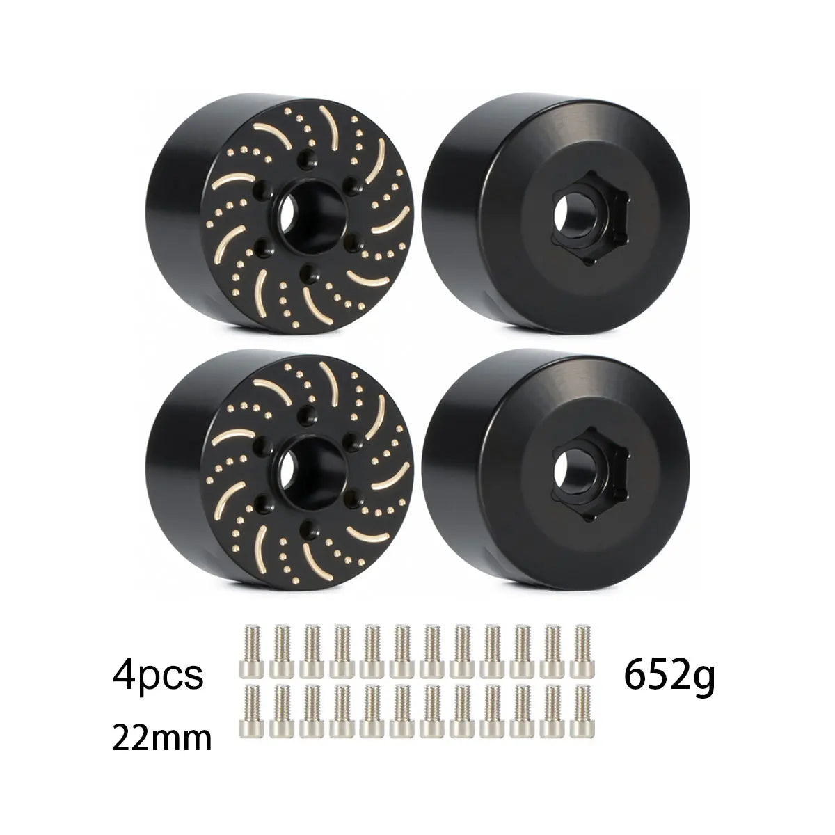 Brass 12mm Hex Wheel Weights Brake Disc Adapters for 1.9 2.2 RC Crawler