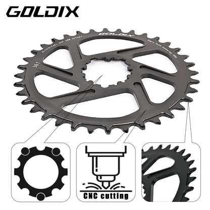 GOLDIX 3-Bolt Chainring Narrow Wide 30T 32T 34T 36T 38T for SRAM Crankset