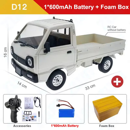 ZWN 1:12 1:16 Retro RC Car 4WD Pickup Truck LED Light Remote Control Model Toy