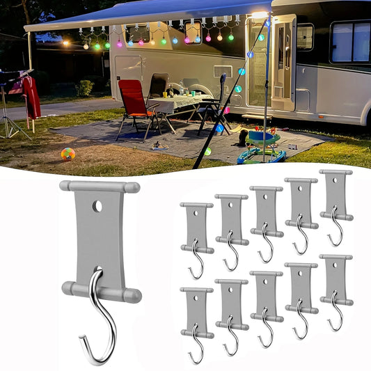 4/8Pcs Awning Hooks Clips for RV Tent Camping Hangers Light Accessories