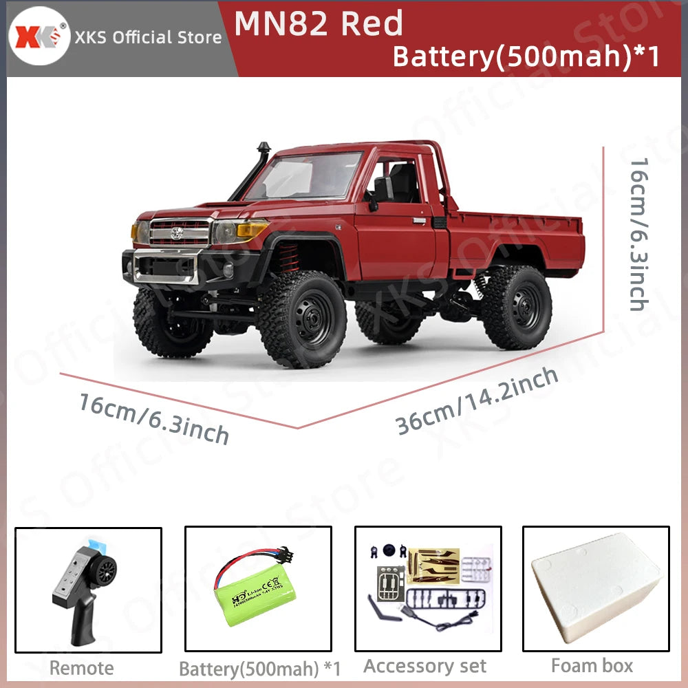Mn82 Rc Car 1:12 Full Scale 2.4G 4WD 280 Motor Remote Control Off-Road Pickup Truck Model Car for Boys Adult Gifts-EXPROTAS