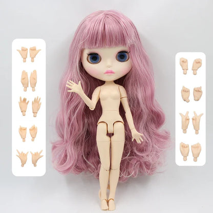 ICY DBS Blythe Doll 1/6 BJD Joint Body 30cm Pink Hair White Skin Nude Anime Toy