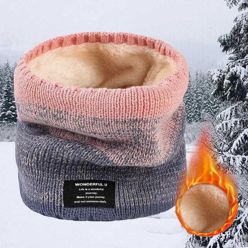 Winter Knitted Scarf Women Neck Warm Cashmere Snood Soft Wool Wrap