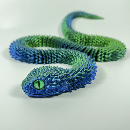 60cm 3D Printed Viper Decoration Glowing Movable Joint Animal Model Toy