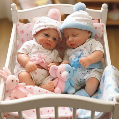 13 Inch Silicone Reborn Girl Boy Doll Open Mouth Washable Painted Skin Soft