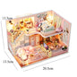 Wooden Miniature Duplex Dollhouse DIY 3D Puzzle Kit with Furniture LED Decoration Gift - EXPROTAS