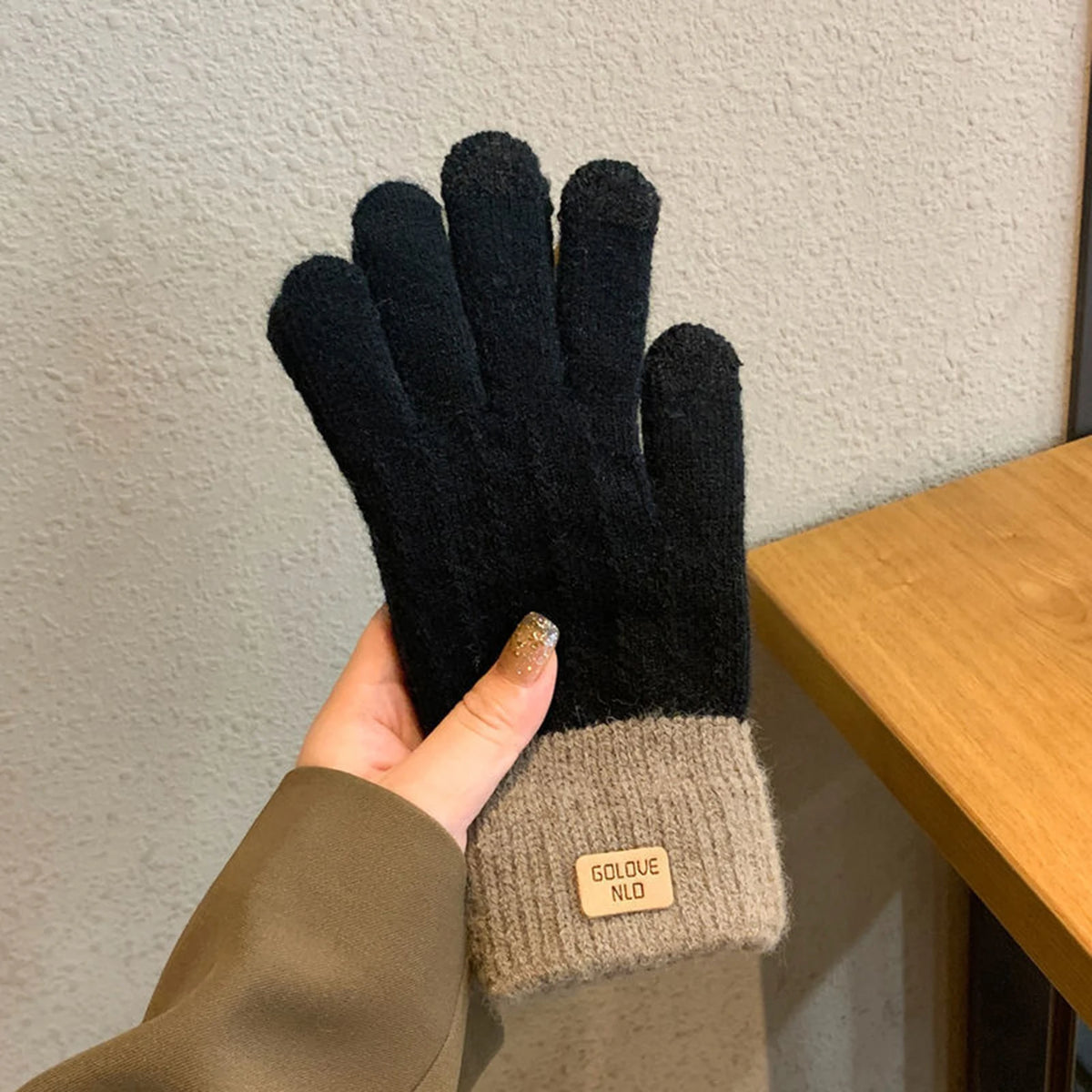 Warm Fleece Lined Knit Gloves Touchscreen Winter Women Ladies Thermal