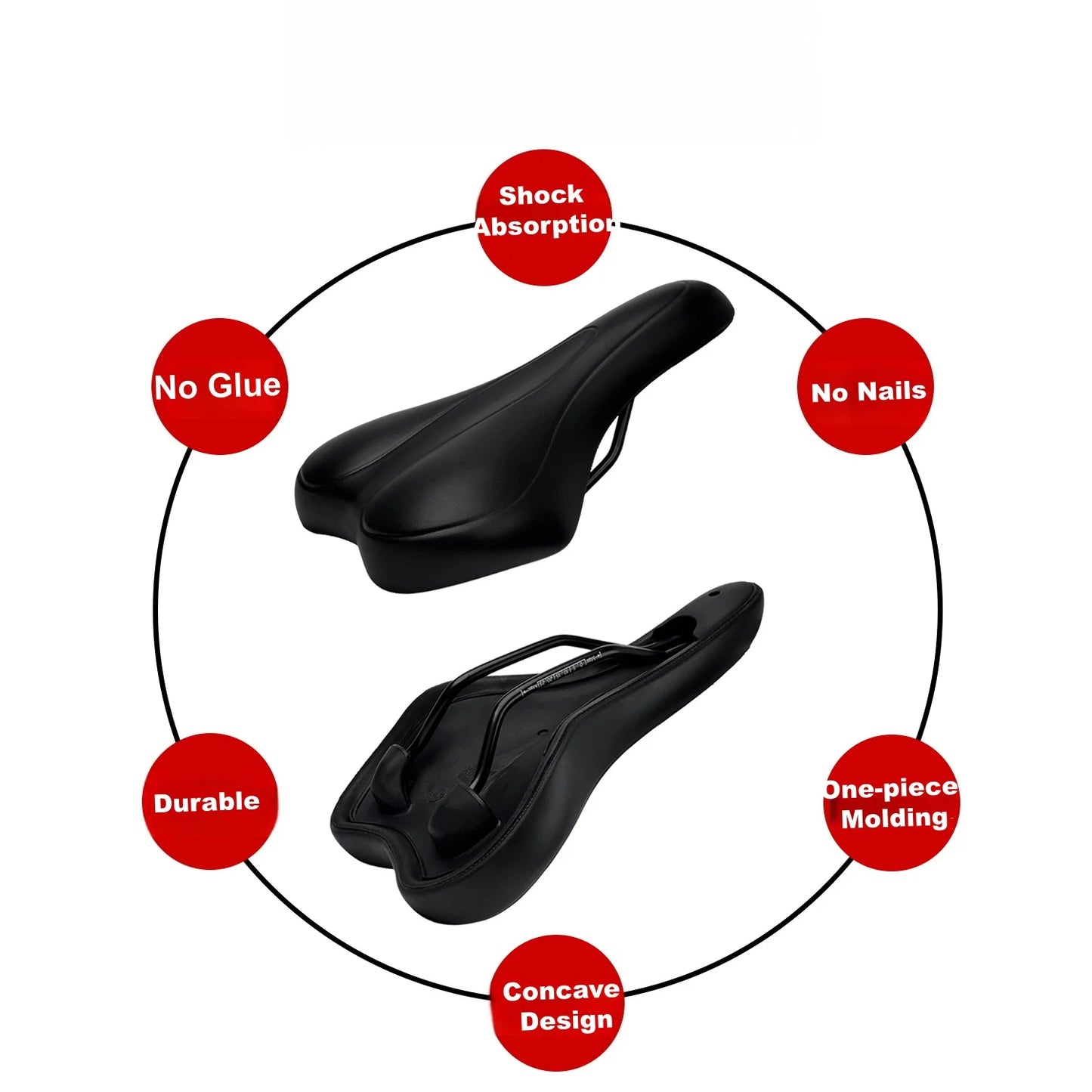 JQ Memory Foam Bike Saddle Soft Padded Bicycle Seat for Men Women MTB Road