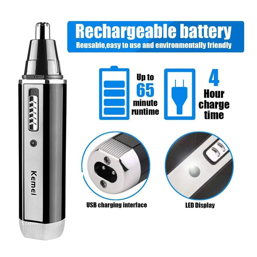 Rechargeable Trimmer For Men - Nose Ear Hair Eyebrow Clippers Grooming Set