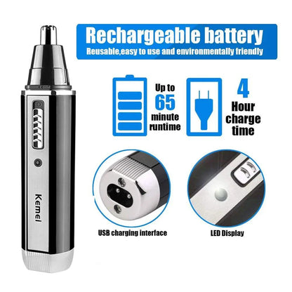 Rechargeable Trimmer For Men - Nose Ear Hair Eyebrow Clippers Grooming Set