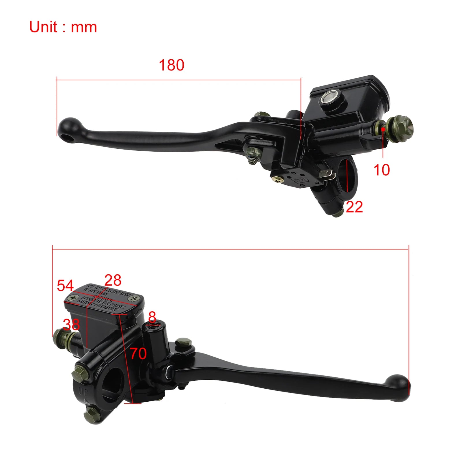 Motorcycle Brake Master Cylinder Lever Brake Pump for GY6 Scooter 50cc 70cc 90cc 110cc 125cc 150cc 250cc Moped ATV Pit Bike-EXPROTAS