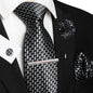 Men's Plaid Tie Clip Set with Pocket Square Cufflinks Wedding Accessories