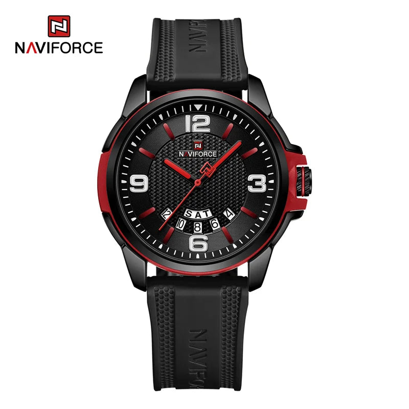 Original Brand NAVIFORCE 2024 New Quartz Watch for Men Waterproof Silicone Strap Business Male Classic Wrist watches Date Clock-EXPROTAS