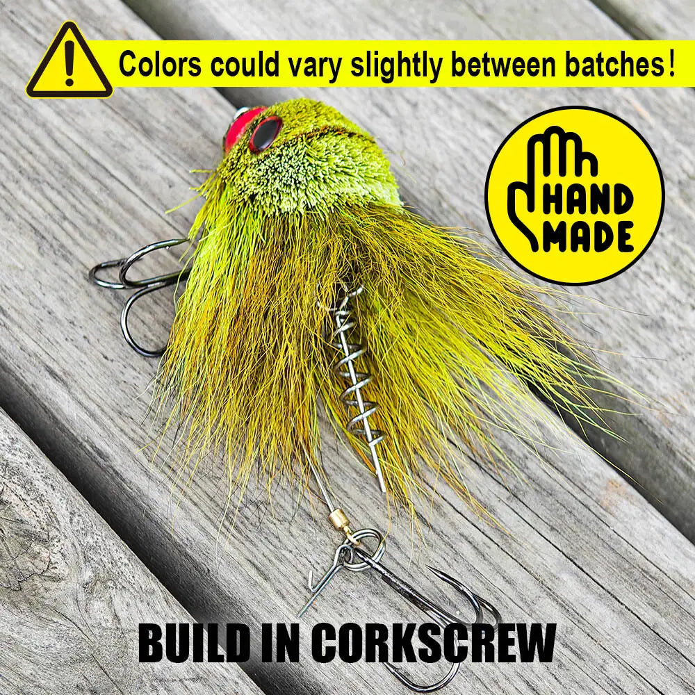 Rosewood Mouse Swimbait Lure Bucktail Rig for Muskie Pike Fishing Tackle