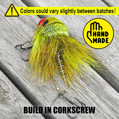 Rosewood Mouse Swimbait Lure Bucktail Rig for Muskie Pike Fishing Tackle