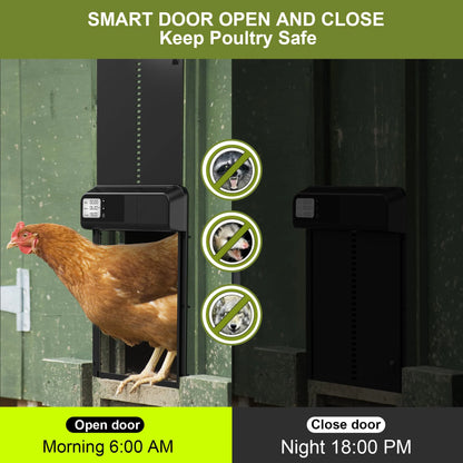 Auto Chicken Coop Door | Timer-Operated Cage Opener with Anti-Pinch Safety