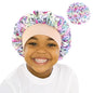 Curly Hair Adjustable Kids Satin Bonnet Sleep Cap Cartoon Hat for Baby