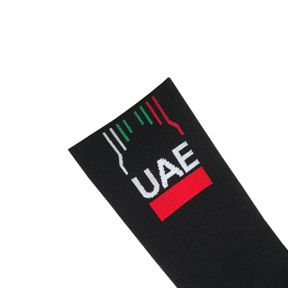 White UAE Cycling Socks FDJ Team Mesh Compression Non-Slip MTB Running