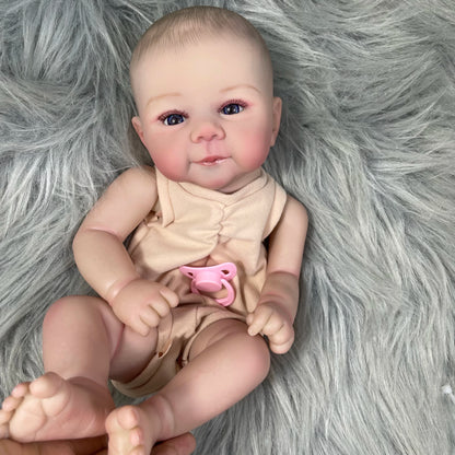 19" Reborn Baby Doll Juliette Finished 3D Painted Skin with Veins Cloth Body
