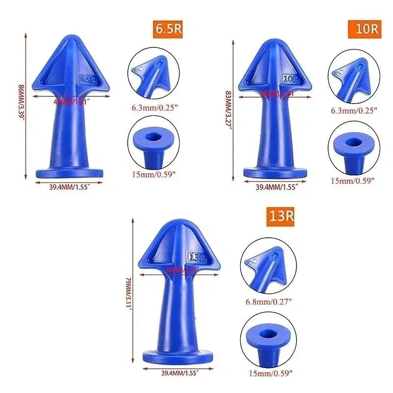 3/6Pcs Caulking Nozzle Applicator Finishing Grout Silicone Tile Spatula