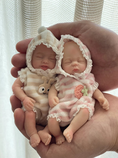 15cm Mini Silicone Reborn Girl Doll Painted Full Body Soft Baby Doll Bebê
