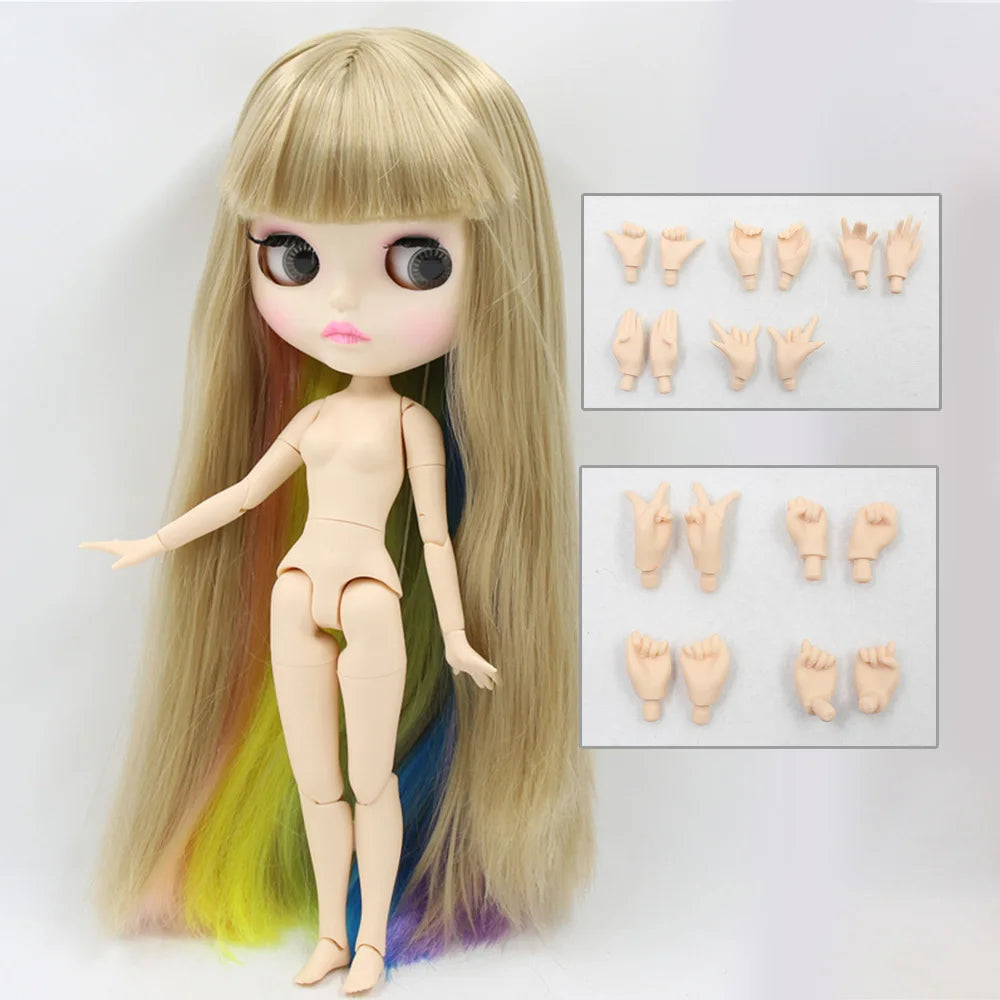 ICY DBS Blythe Doll 1/6 BJD Joint Body White Skin 30cm Custom Random Eyes