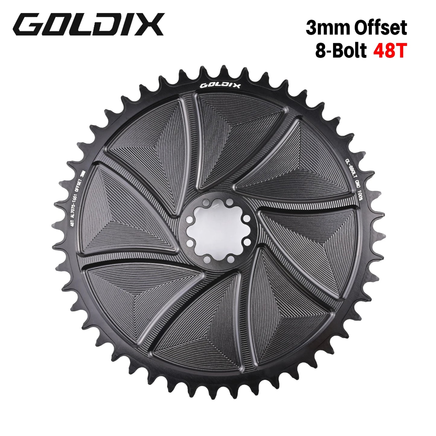GOLDIX 8-Bolt AERO Chainring Narrow Wide CNC for SRAM 8-Bolt Crankset