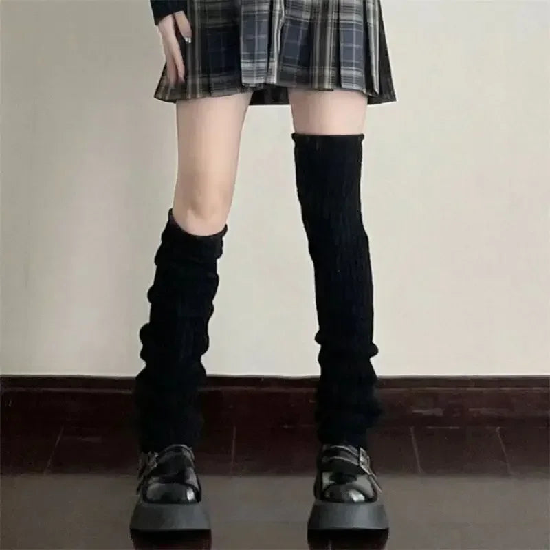 72cm Knitted Leg Warmers Y2K Warm Foot Cover Winter Socks Women Cuffs