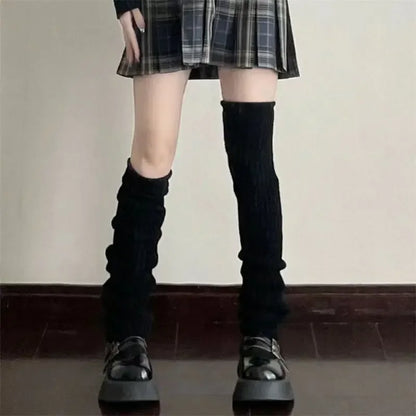 72cm Knitted Leg Warmers Y2K Warm Foot Cover Winter Socks Women Cuffs