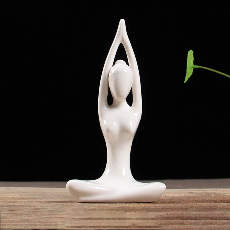Abstract Ceramic Yoga Figurine 12 Styles Porcelain Lady Statue Home Decor Art