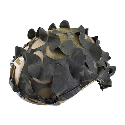 3D Camo Net Helmet Cover Laser Cut Nylon Scrim for Airsoft Paintball Hunting