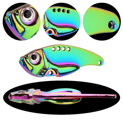 3Pcs 3D Metal Cicada Vib Fishing Lures 3g 7g 10g 15g 20g Vibrations Spoon Lure Hard Bait Bass Isca Crankbait Wobbler Spinner
